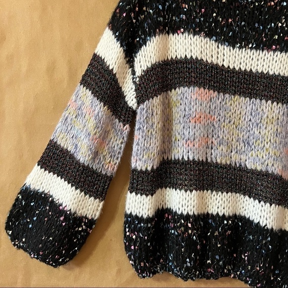 Heartloom Evereve Mariah Pullover Textured Stripe Oversized Knit Sweater Size S - Picture 6 of 12